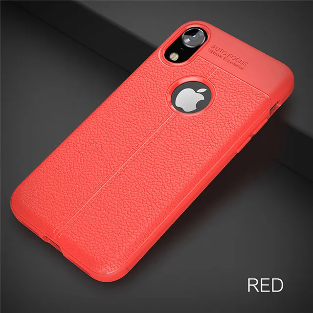 Красный Роскошный кожаный PU силиконовый мягкий чехол для iphone 7 8 6 6s PLus X полный Чехол для iphone X Xr Xs Max противоударный бампер чехол - Цвет: Красный