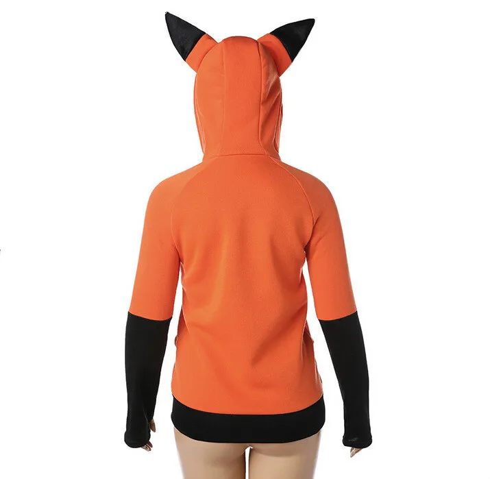 Аниме лиса ИП с капюшоном Лисьи ушки Косплэй костюм куртка Свитшот на Хэллоуин