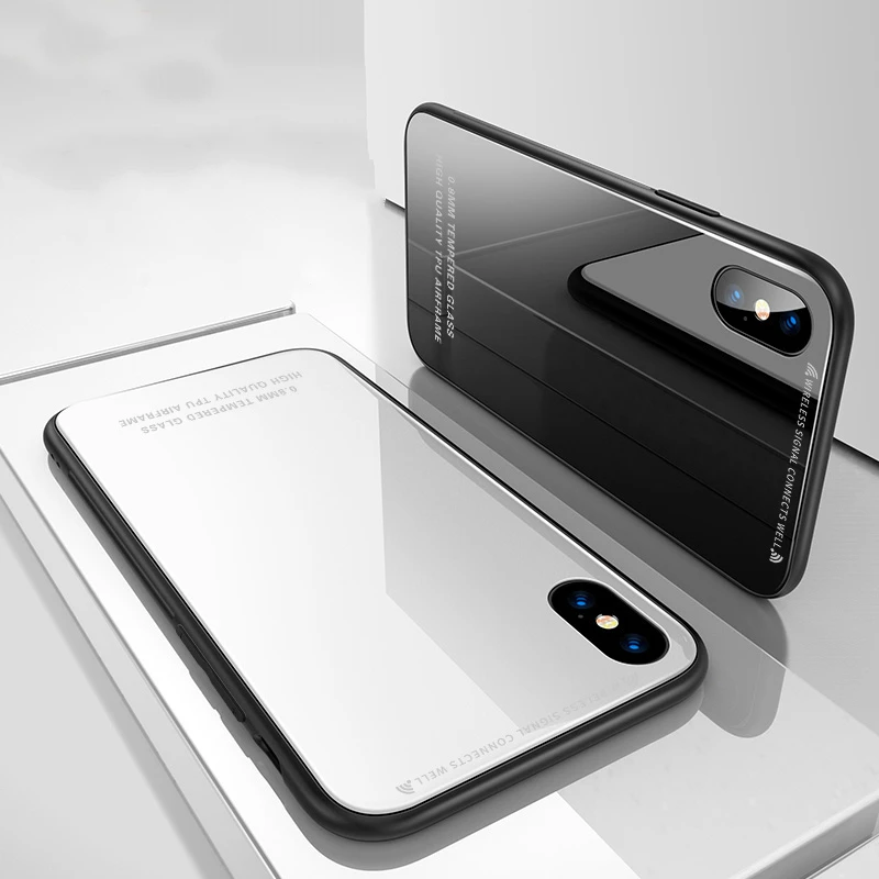 Y-ZU телефона чехол для iPhone X закаленное стекло рукой оболочки силиконовый край