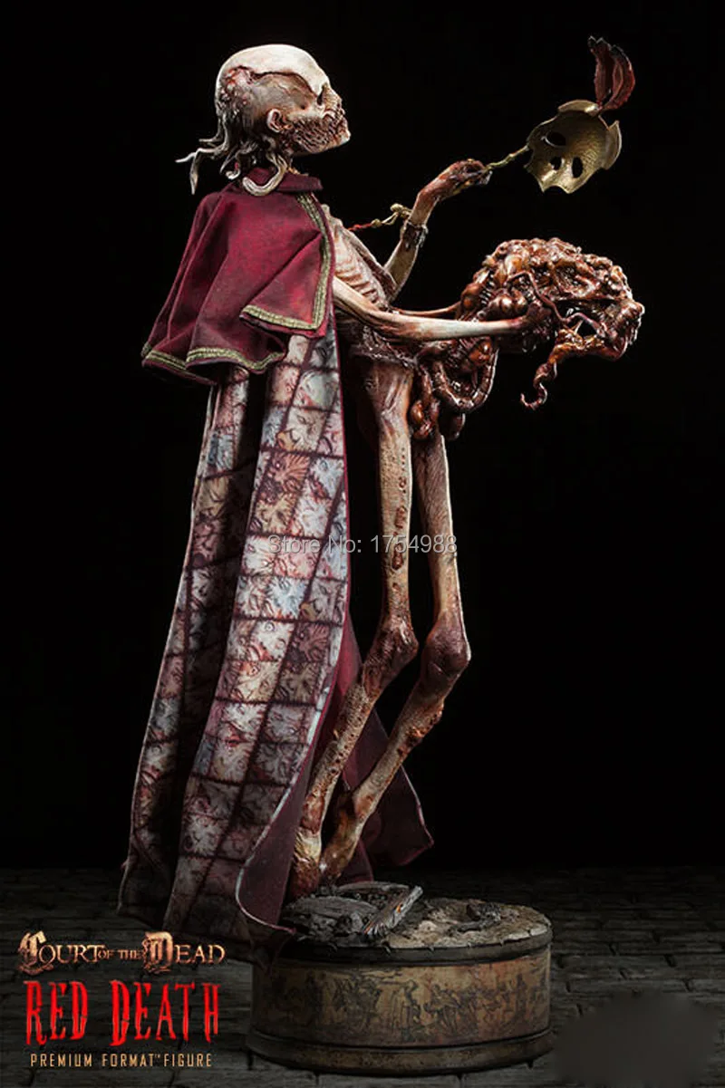 Хэллоуин искусственная красная череп смерти ужасная статуя для двора пасхальное