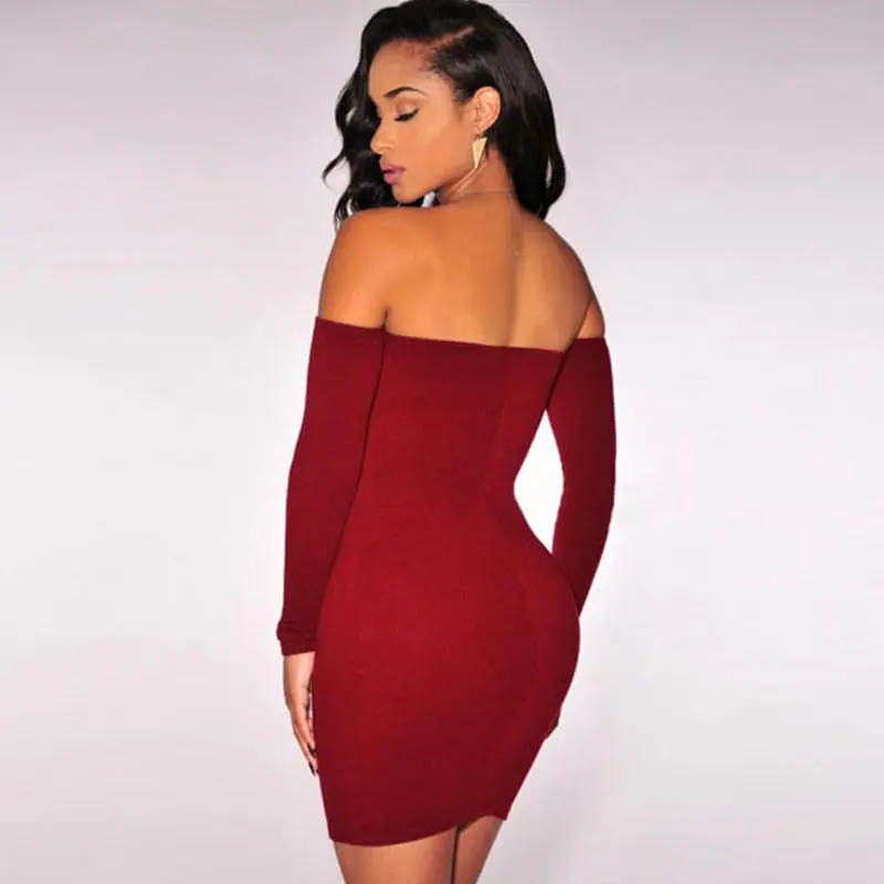 2019 Новое Женское облегающее платье с открытыми плечами вечернее длинными