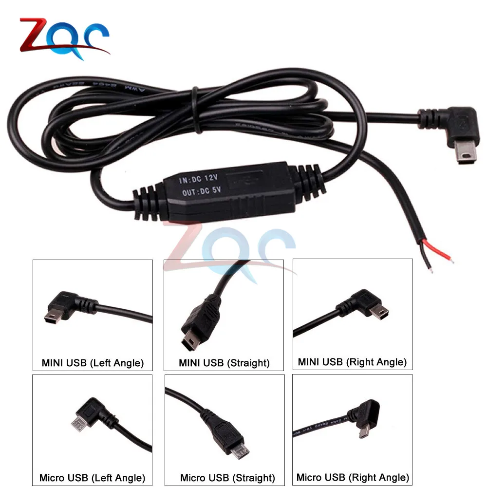 DC-DC от 12 В до 5 В пост преобразователь Micro Mini USB проводных автомобильное Мощность Зарядное устройство для gps планшет телефон PDA DVR Регистраторы Камера 1 м
