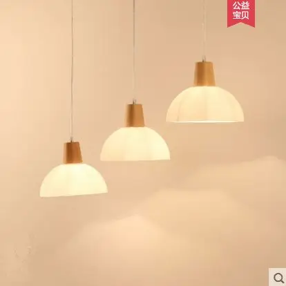 

Nordic chandelier wood dining room modern minimalist dining table Japanese three-head single head restaurant small chandelier