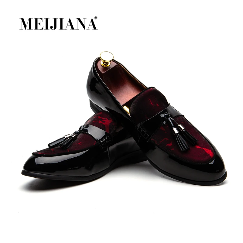 MeiJiaNa Brand Fashion Soft Artificial Leather Breathable Men's Shoes Slip-on Mocassins Men Loafers Red | Обувь