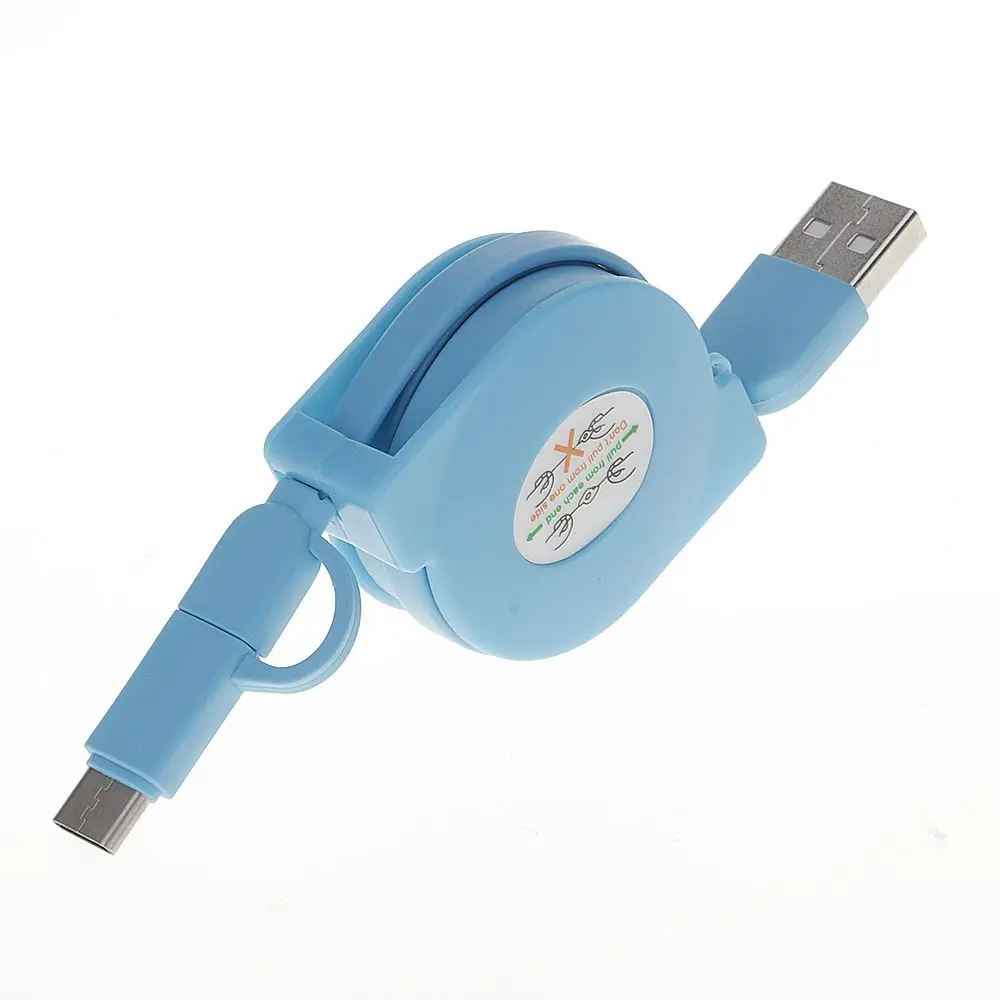 Новое поступление Портативный 2 в 1 USB кабель для синхронизации данных выдвижной