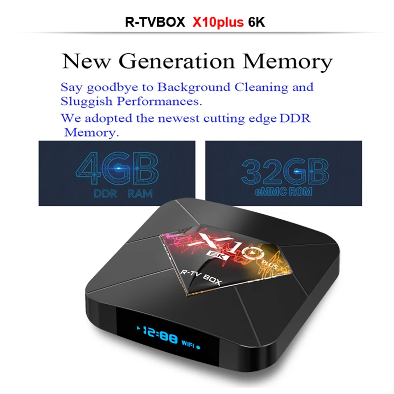 ТВ приставка XGODY 2019 X10 Plus 6K на базе Android 9 0 четырехъядерный Allwinner H6 4 ГБ 32 64 2 ГГц Wi Fi USB