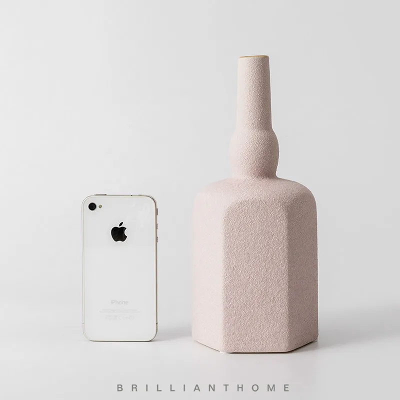 Простая Скандинавская керамическая ваза матовая твердая Morandi цветная зеленая