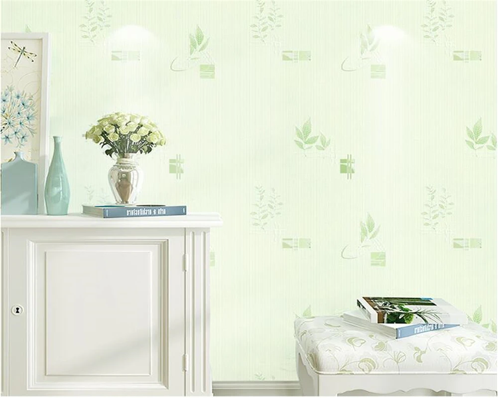 

Beibehang Pastoral small floral wallpaper papel de parede Pink yellow bedroom warm modern leaves wallpaper romantic wedding room