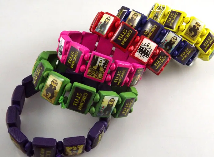 Оптовая продажа 48 шт. модные разноцветные Стрейчевые браслеты в гандском