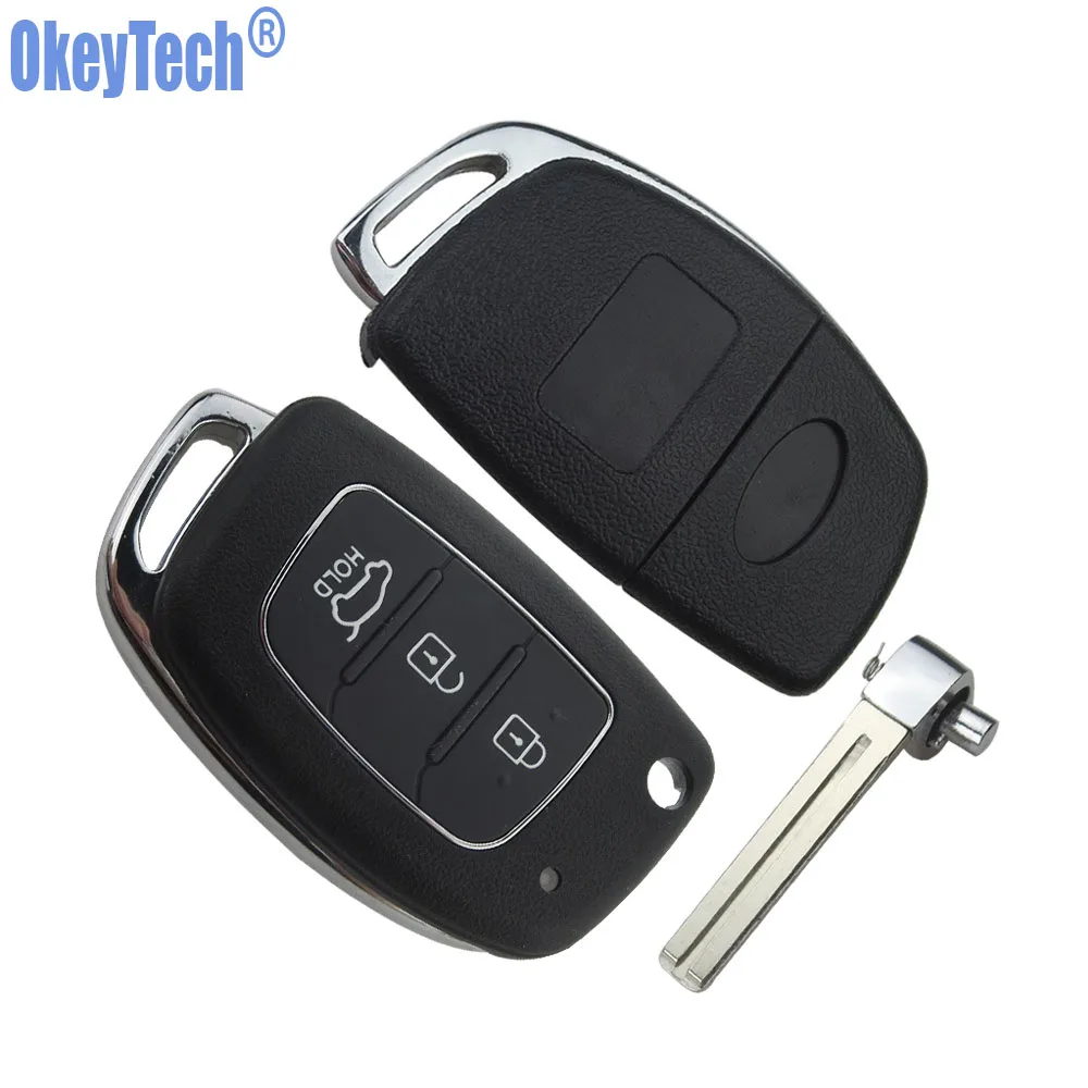 Okeytech 3 Пуговицы автомобильные Флип Складные дистанционного Оболочки брелока