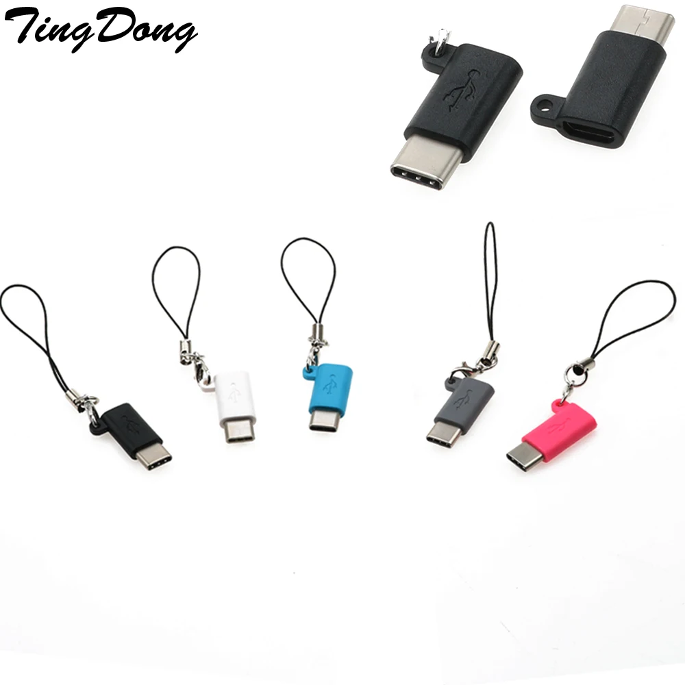 

TingDong 2Pcs USB 3.1 USB-C Type C Male to Micro USB Female Adapter Converter