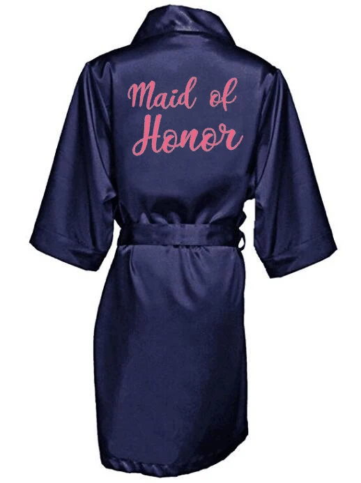 As the photo show sexy pink robe bride kimono satin robe women Bathrobe wedding robe sister mother of the bride groom bridesmaid robes - Цвет: As the photo show