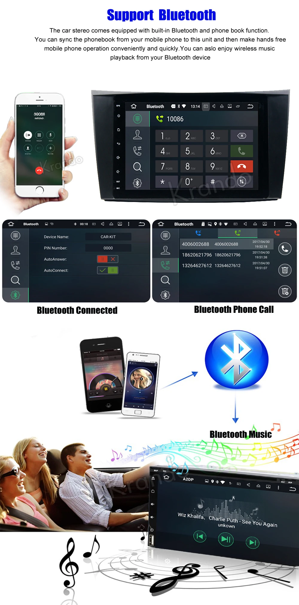 Автомобильный радиоприемник Krando Android 8 0 дюймов 32 Гб ROM для BENZ E CLASS W211 2002 2009 gps