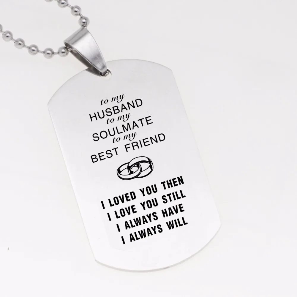 Новинка 316L Подвеска из нержавеющей стали ожерелье для моего мужа собачья бирка