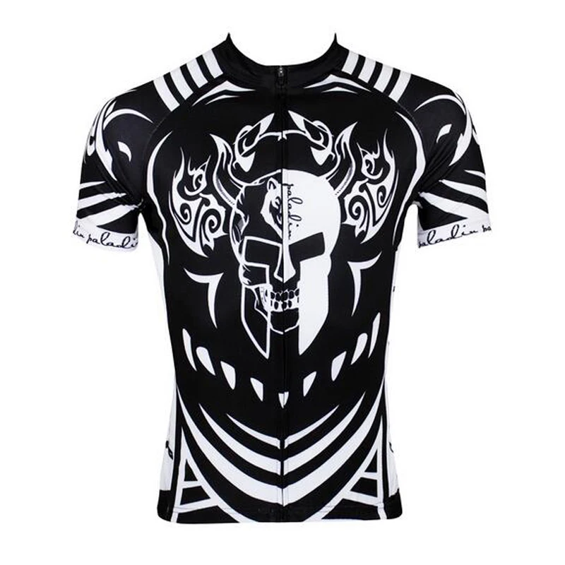 Мужская велосипедная рубашка PALADIN Спортивная с коротким рукавом и черепом для