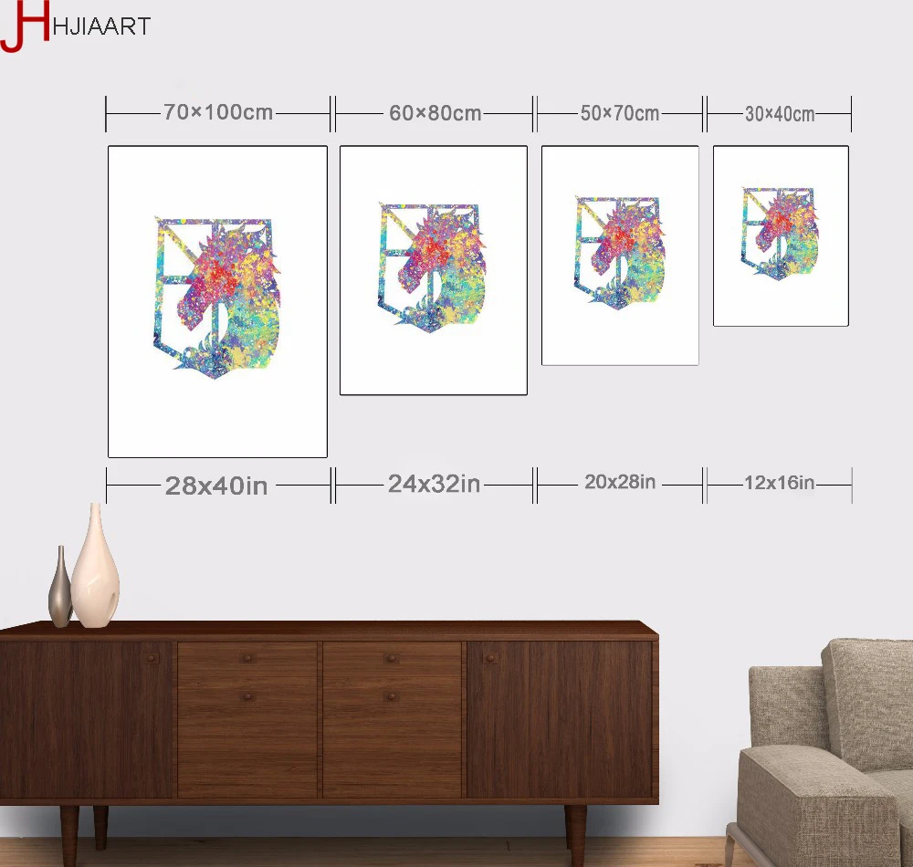 Фоторамка Акварельная голова оленя постер с изображением черепа принт Ловец