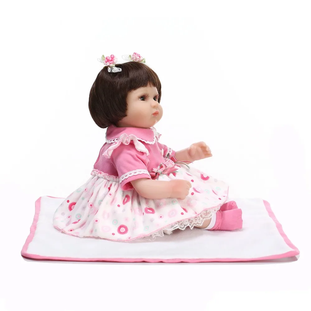 17 дюймов 40 см Возрожденный малыш кукла силиконовая виниловая мягкая настоящая