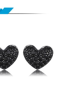 JewelryPalace модные 0.29ct естественным черной шпинели сердце любовь серьги для Для женщин Сплошной 925 пробы серебряные серьги ювелирные изделия