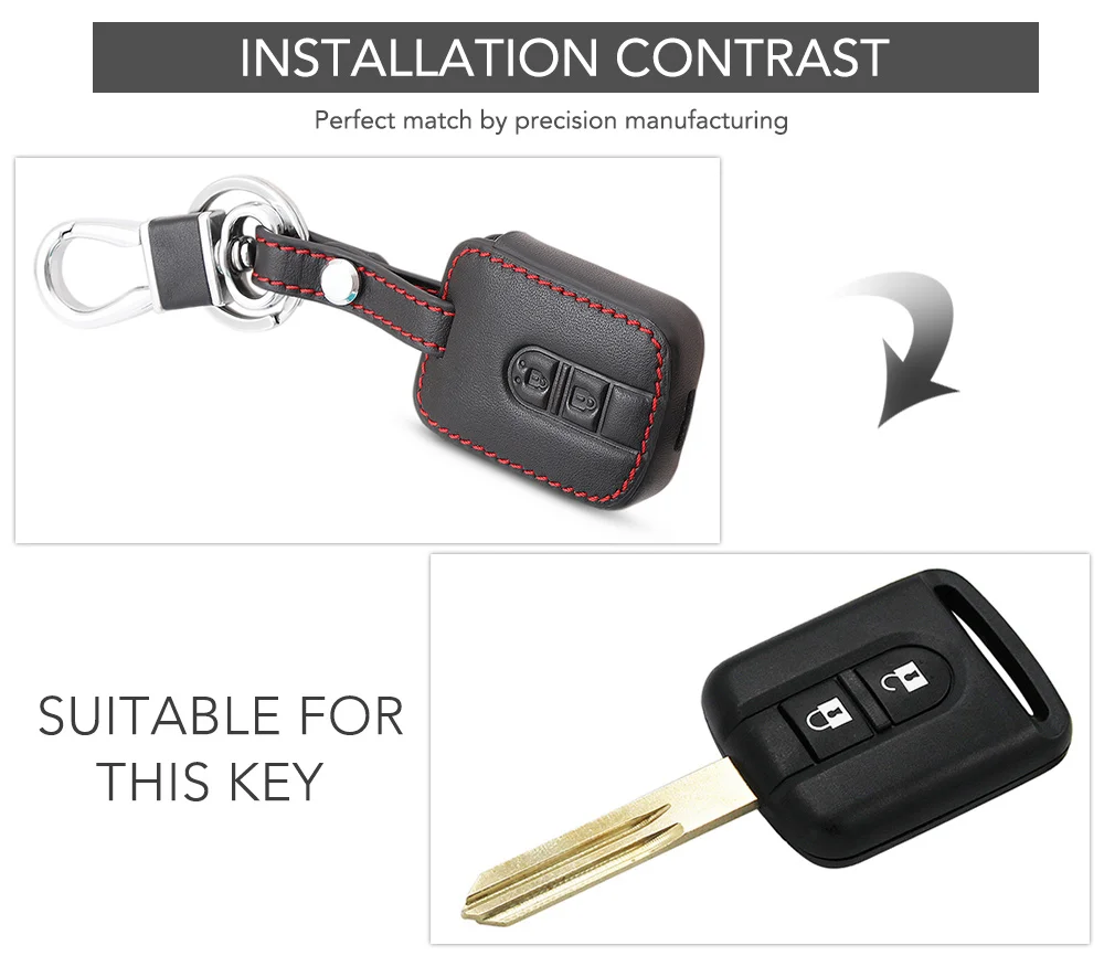 2 Buttons Кожаный чехол для ключей автомобиля для Nissan X-Trail T31 T32 Qashqai J10 J11 Sylphy Tiida March Murano Geniss Juke Almera Navara Note - Название цвета: 2 Buttons