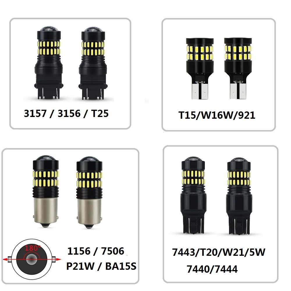 2 шт. Автомобильные светодиодные лампы 1156 T20 W21/5W 1000LM P21W 7443 921 7506 3156 7440 BA15S|Сигнальная