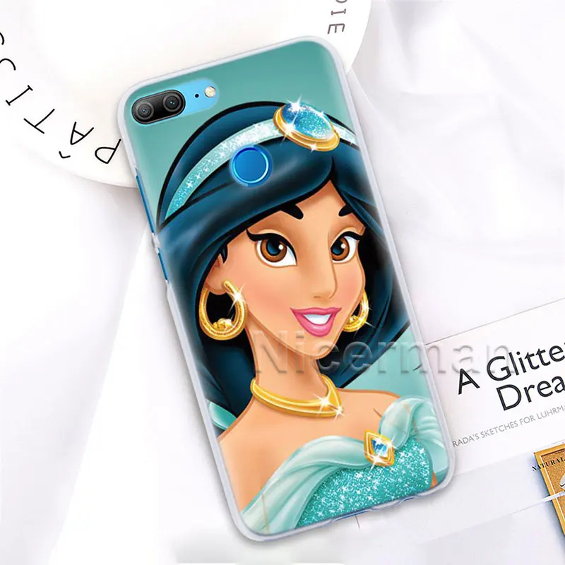 Чехол для телефона для Honor Y9 Y7 Y5 Y6 Y9 Honor 10 20 Lite 8X 8A играть прозрачная крышка Капа Аладдин, Принцесса Жасмин Капа Coque