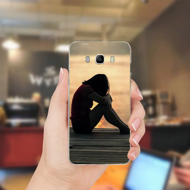 Силуэт человека небесно-одиночество Силиконовые чехлы ТПУ телефон для Samsung Galaxy J1