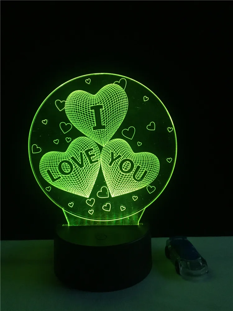 Я люблю тебя Сладкий Любовник Сердце шар 3D светодиодный LED USB лампа Романтический декоративные красочные ночник подруга подарок День Матери