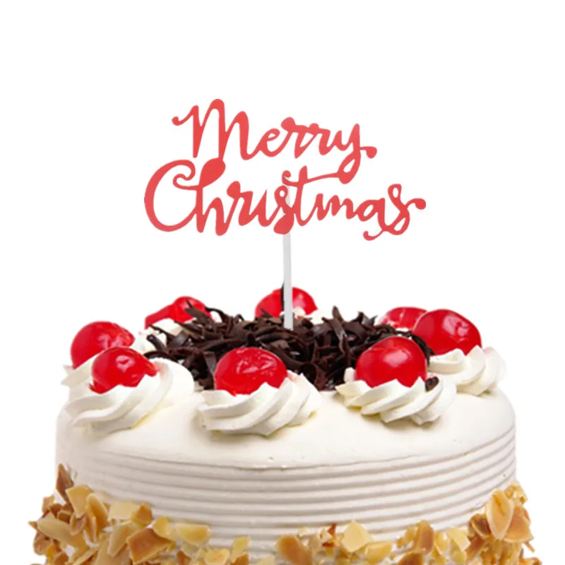 Счастливая фотография флаги гилтер Санта Клаус торт Топпер дети день рождения