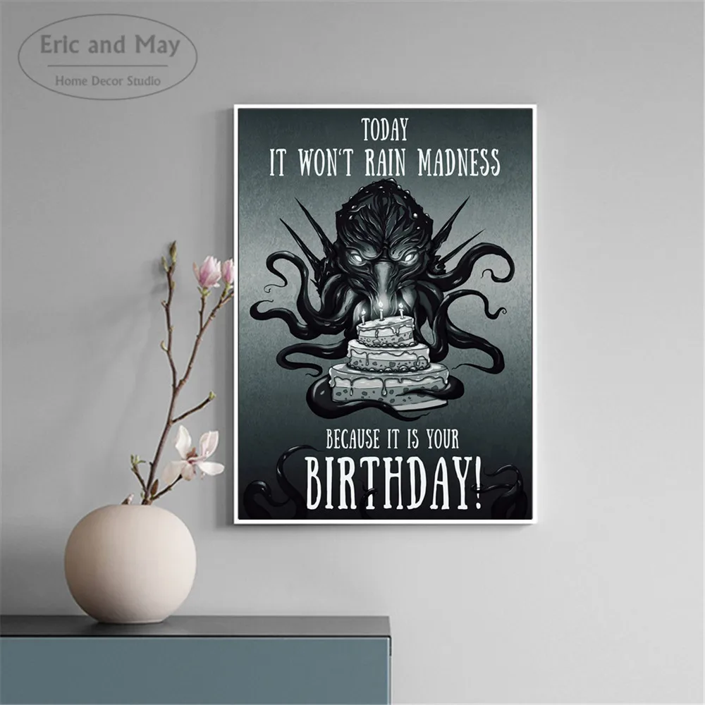 Loveccraft Octopus Cthulhu художественные плакаты и принты настенные художественные картины на холсте для украшения гостиной домашний Декор без рамы Quadros - Цвет: 1