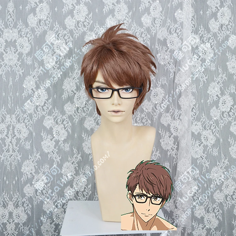 

Anime Free!-Dive to the Future Hiyori Tono Wig Cosplay Short Brown Heat Resistant Synthetic Hair Wig(Only Wig) + Wig Cap