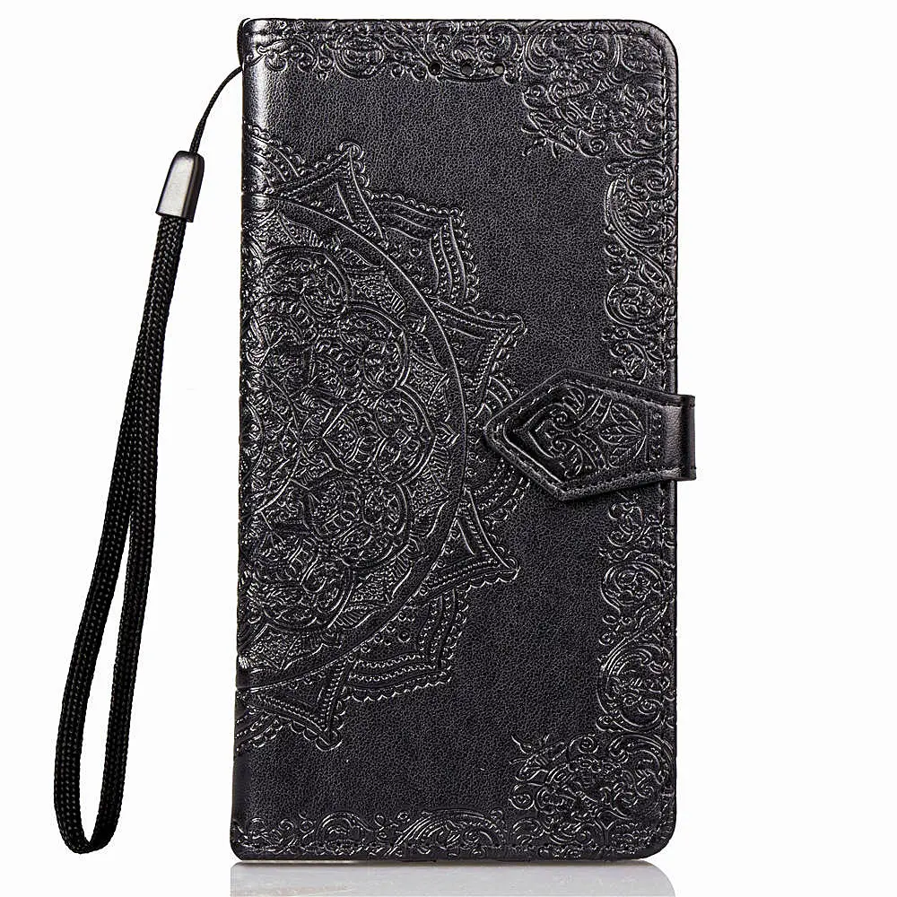 Черный Для Xiao mi Red mi Note 7 6 Pro 7A 6A кожаный флип-чехол Мандала защитный чехол для Red mi 5 Plus 5A 9 SE K20 9T чехол - Цвет: Черный