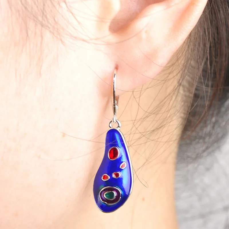 Женский летний комплект из колье и серёг с эмалью | Украшения аксессуары