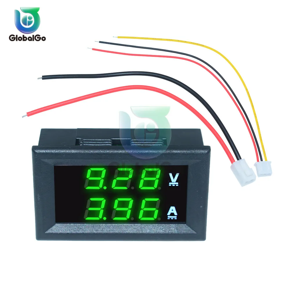 Green Green Мини цифровой вольтметр Амперметр DC100V 10A Панель Amp Вольт Напряжение измеритель тока тестер синий и красный цвета двойной светодиодный Дисплей тестер напряжения - Цвет: Green Green