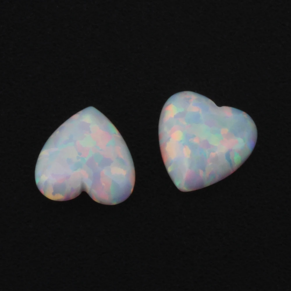 Free Shipping 5*5mm 50pcs/lot OP17 White Color Heart Cabochon Synthetic Fire Opal Stone | Украшения и аксессуары