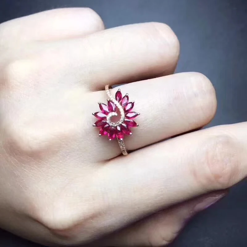 

Fashion Elegant Surround geome Natural blue topaz gem Ring S925 Silver Natural gemstone Ring Women party gift Rings Jewelry