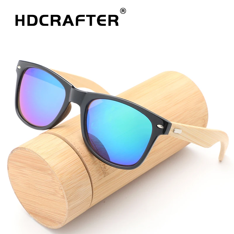 HDCRAFTER классические квадратные солнцезащитные очки Женские бамбуковые