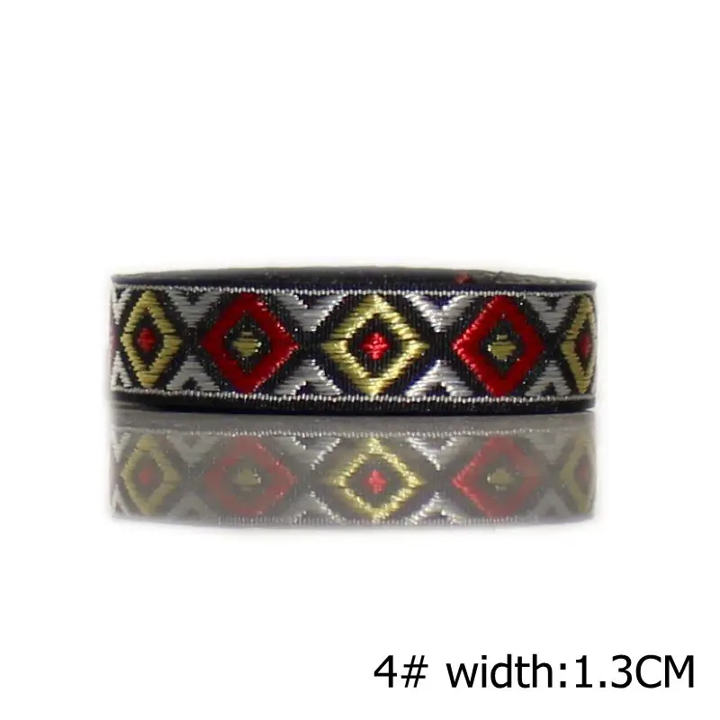 4-- 1.3CM 8 ярдов/партия, Новое поступление, национальная жаккардовая лента для одежды, на заказ, сделай сам, ручная работа, для шитья, собачий ошейник, декоративные серьги, аксессуар, кружево - Цвет: 4-- 1.3CM