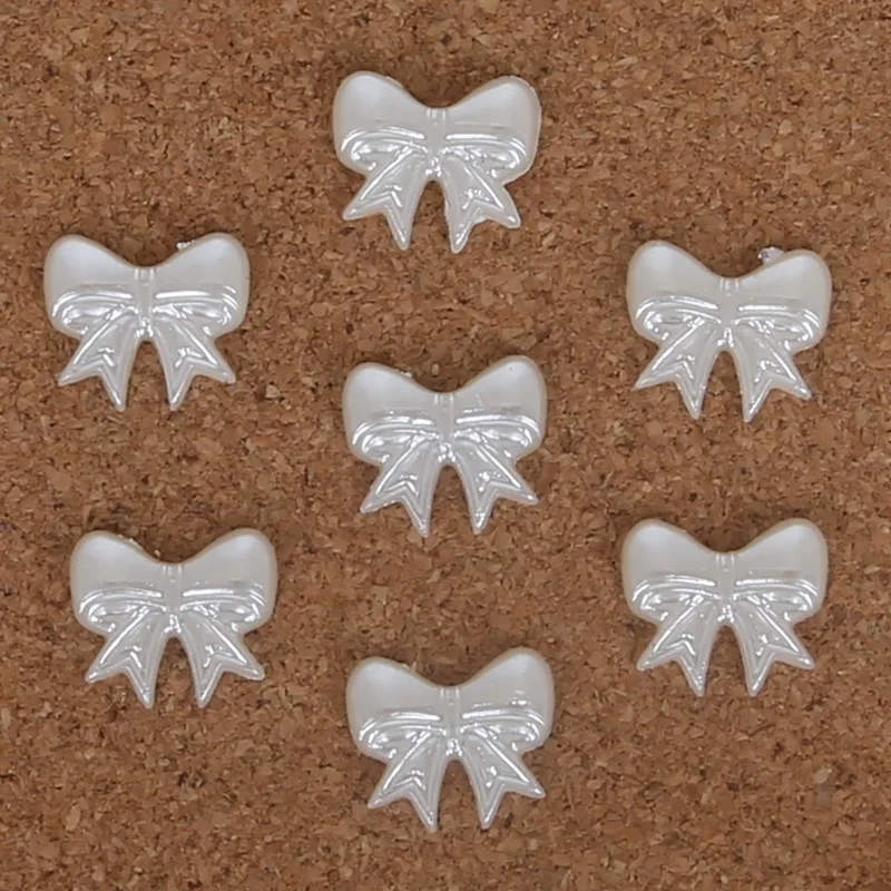 Новая мода 300 шт слоновой кости Кабошон бусины ABS пластик имитация лук Flatback для