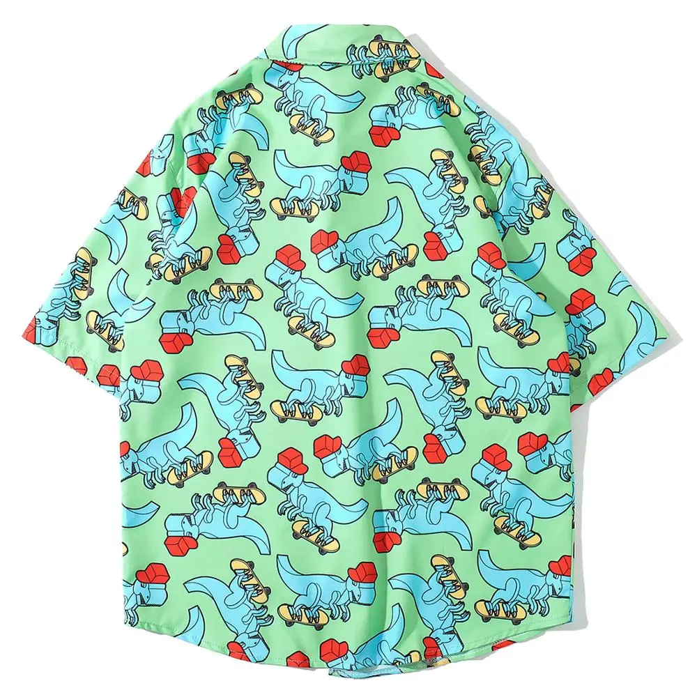 Футболка в стиле хип-хоп с 3d принтом скейтборда динозавра летняя рубашка