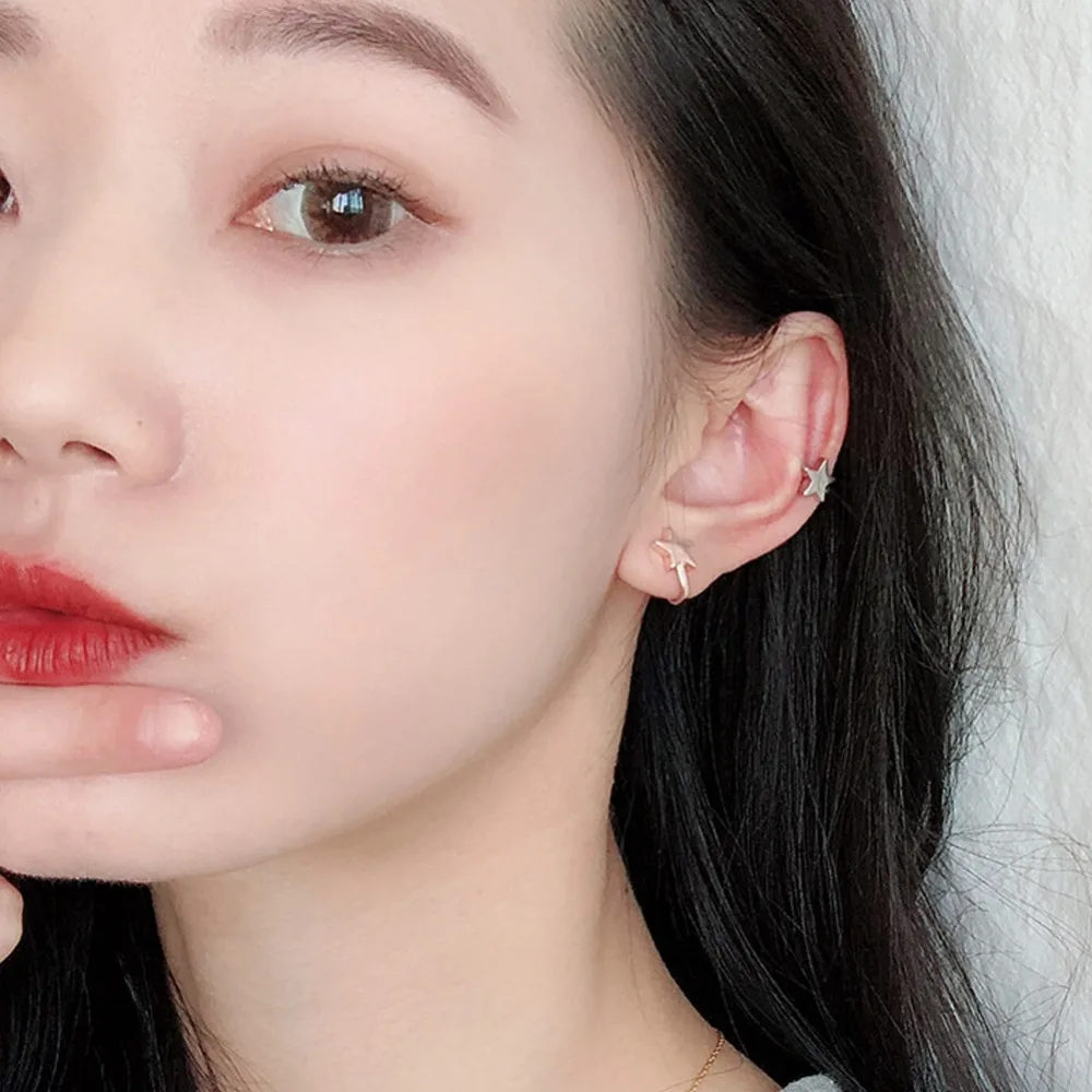 Новинка 16 стилей позолоченные и серебряные серьги клипсы для девушек каффы