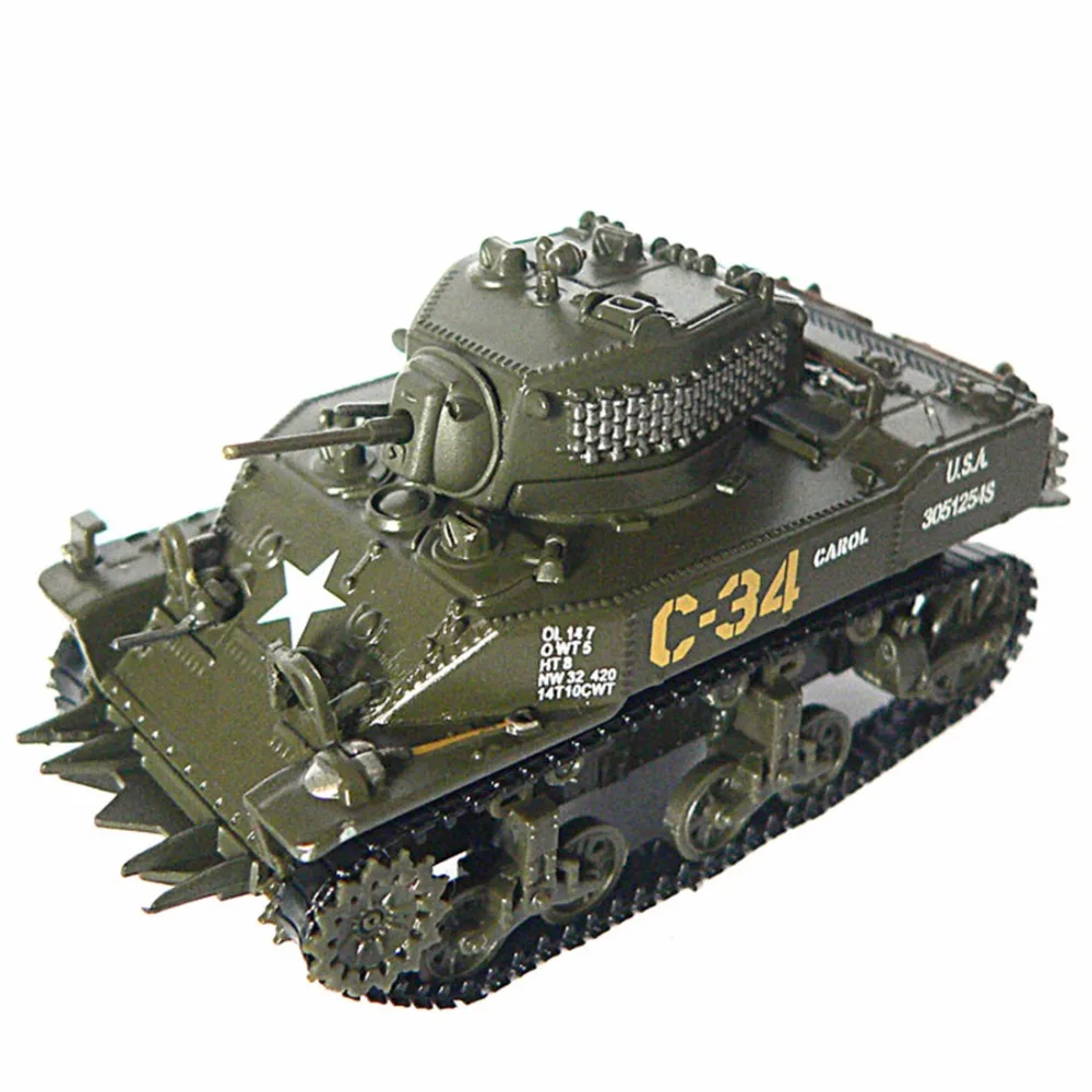 Литой 1/72 весы военного танка модели M5A1 stuat(в)-1944 литья под давлением армейский Танк модель игрушки для сбора подарок