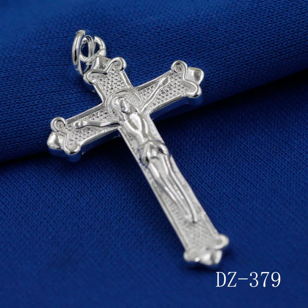 Женские серьги-гвоздики из серебра 925 пробы с подвеской в виде креста | Украшения