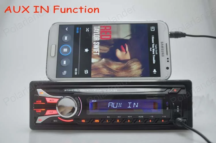 Автомобильный радиоприемник стереопроигрыватель Bluetooth AUX MP3/APE/FLAC/WAV FM/USB/1