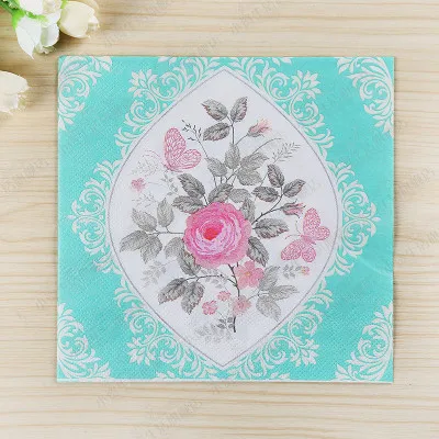 200 шт. светло-голубые салфетки в виде цветов | Дом и сад