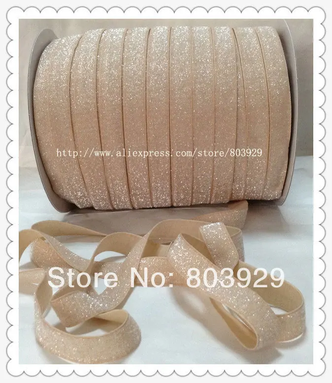 

(50yards/lot) Non - stretch 1.5" Frosted Tan Metallic Ribbon