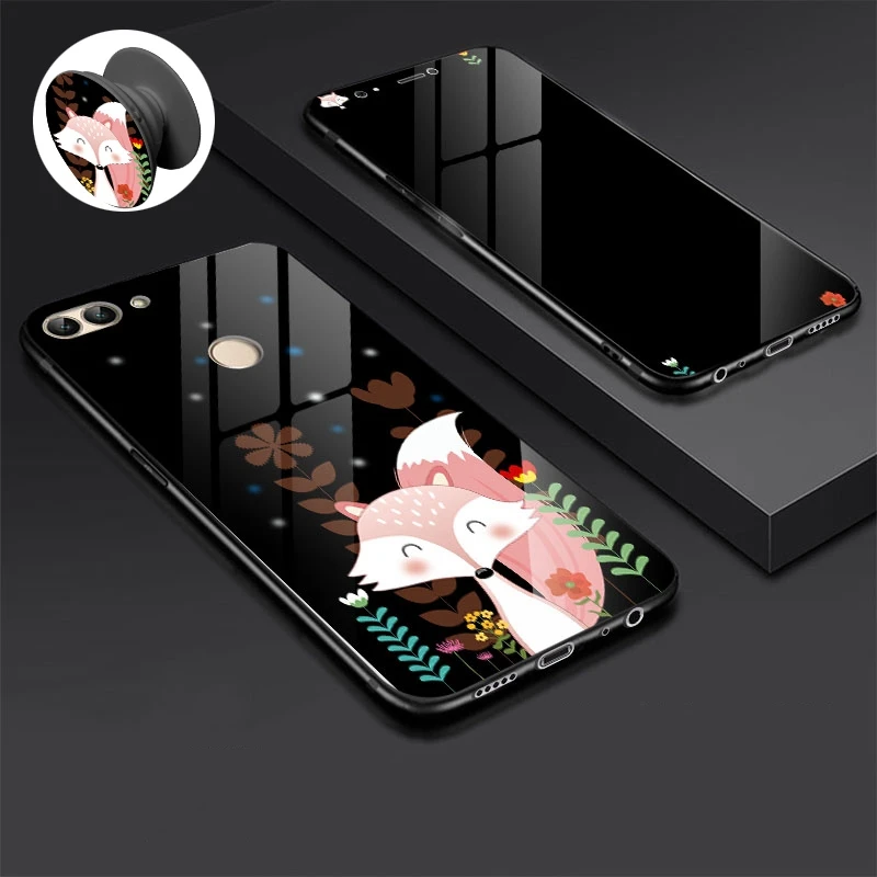 Чехол из закаленного стекла для huawei P Smart Enjoy 7s чехол противоударный мультяшный чехол для huawei Enjoy 7S чехол из закаленного стекла пленка