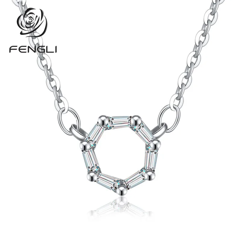 Простые круглые ожерелья и подвески FENGLI с цепочкой ювелирные изделия со стразами