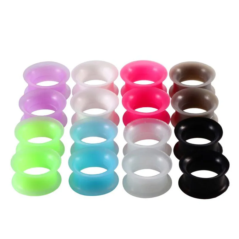 Ybollar 3-20mm 11 Pairs Silicone Plugs and Tunnels Flexible Thin Ear Tunnel Double Flared Piercing Flesh Gauge Expander | Украшения и