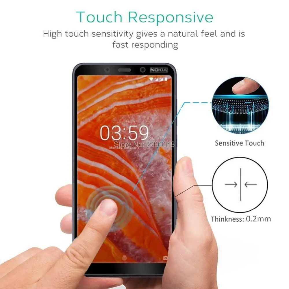 Закаленное стекло с полным покрытием для Nokia 3 1 Plus защитная пленка на экран 9h Ta 1104