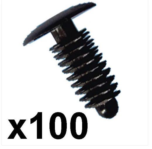 

100x For Plastic Car Trim Clips- Fit 6-7mm hole- 14mm Head
